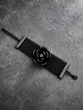 Black Mania Accent Bracelet with Crystal Detail